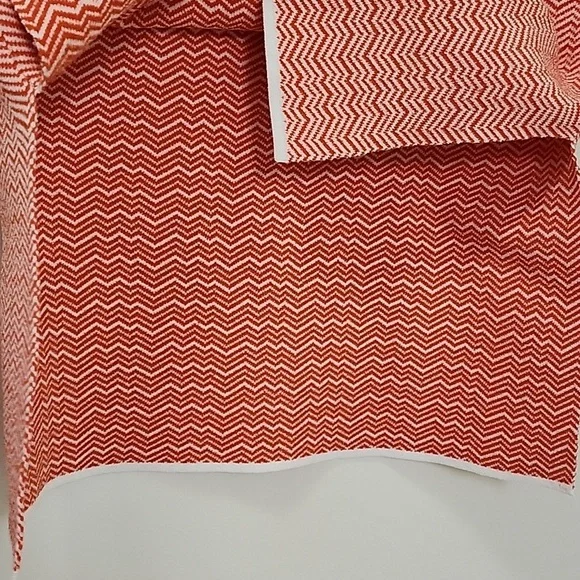 Tory Burch Sport Sleeveless Knit Top Orange White Chevron Size XS - Picture 16 of 17